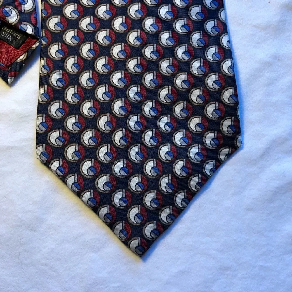 Vintage Arrow Mens Tie 100% Silk Blue/red/white
